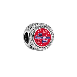 Pandora Silver Cz All American Girl Charm